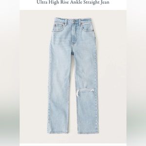 Abercrombie & Fitch the ankle straight ultra high rise denim jean size 23s